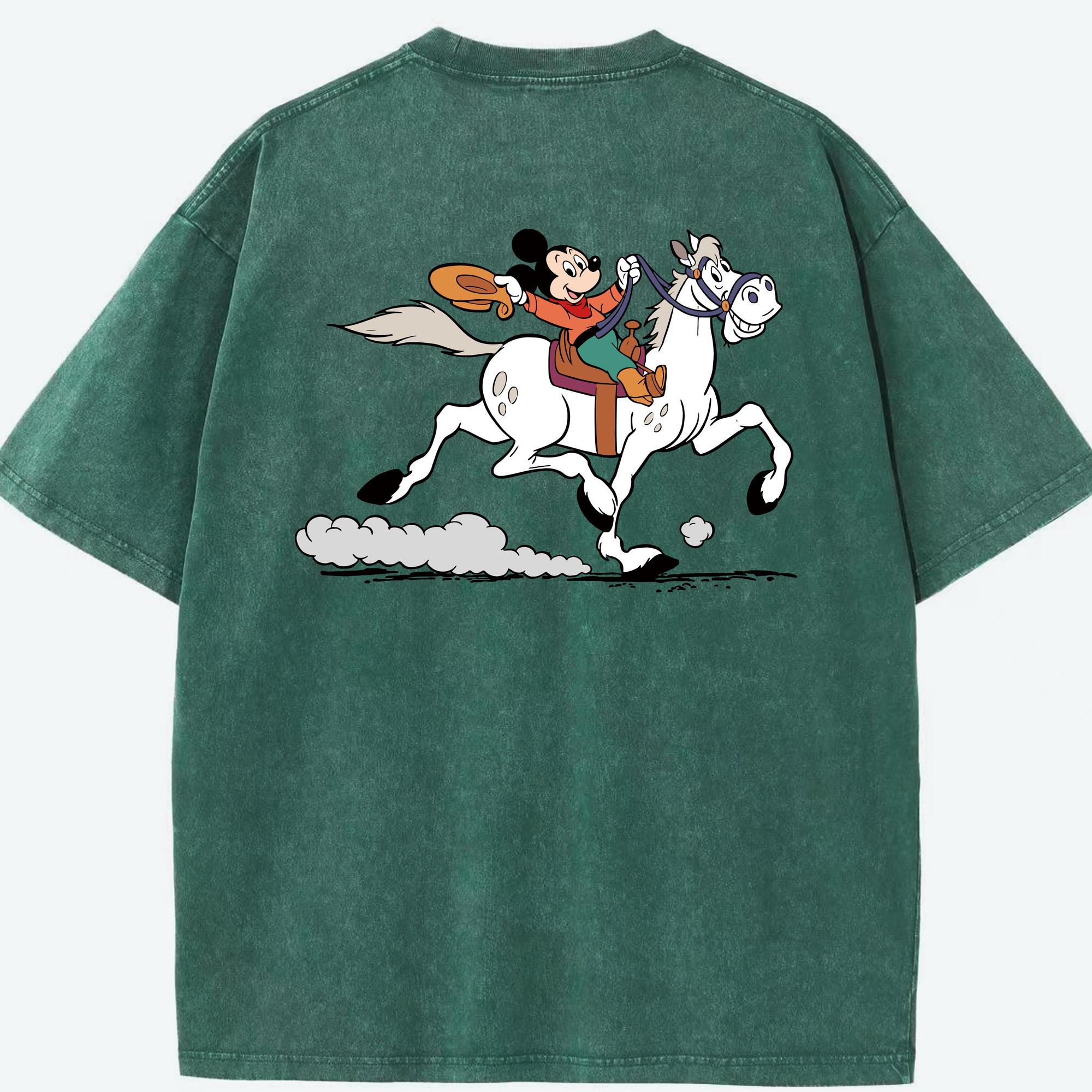 （画像用） ミッキーマウス Mickey Mouse 綿100% ヴィンテージ風 半袖Tシャツ（背面プリント）